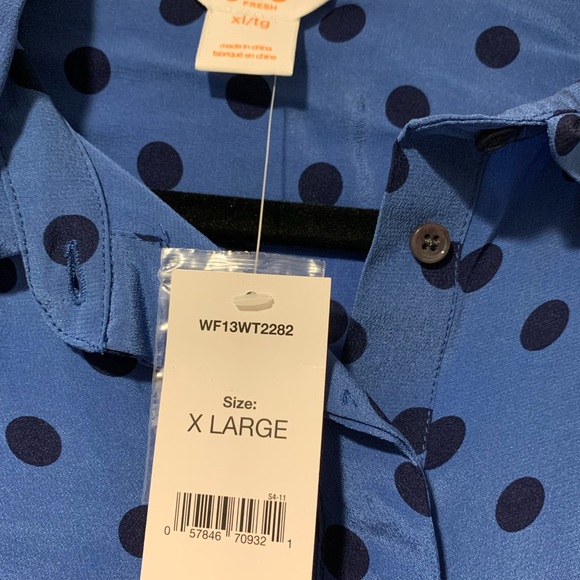 Beautiful Blue Polka Dot Button Down Shirt - Picture 3 of 3